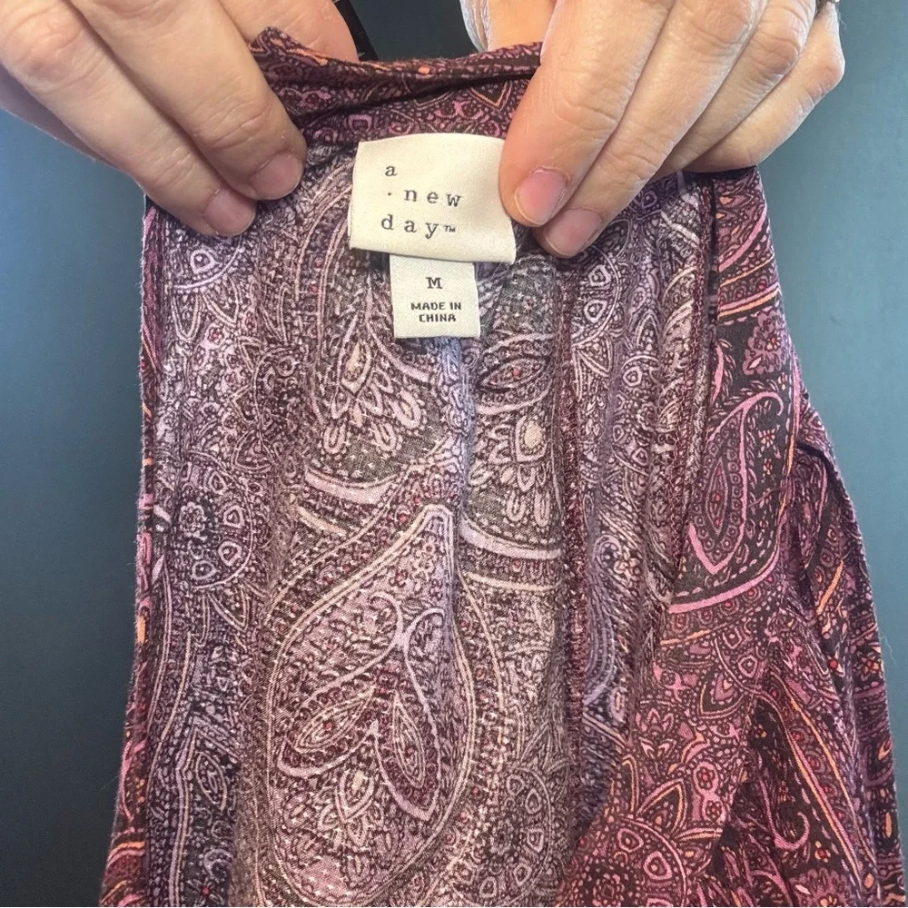Bohemian Burgundy Paisley Print Long Dress size Medium - Picture 10 of 10